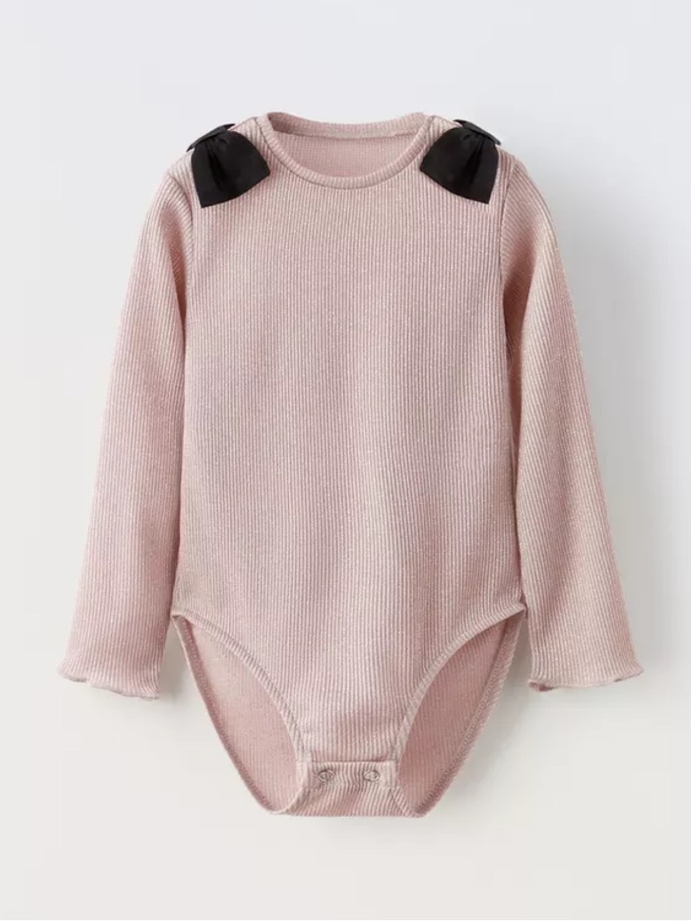 Zara Kids Glittery Bodysuit with Bow Details on Shoulders